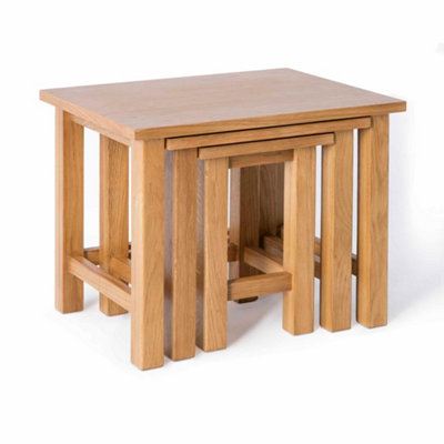 Surrey Oak Set Of 3 Nest Of TablesFully Assembled By Roseland Furniture from B&Q