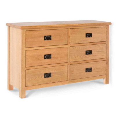 Surrey Oak Large 6 Drawer Chest Fully AssembledBy Roseland Furniture from B&Q
