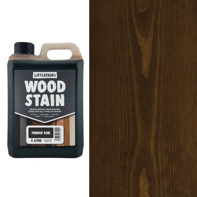 Littlefair's Wood Stain Water-Based - (French Oak) – Non-Toxic, Eco-Friendly & Quick Drying - Easy-to-Apply, Concentrated Formula for All Wood Types – 5 LTR - Image 3