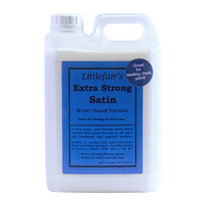 Clear Wood Varnish Extra StrongSatin25  LtrLittlefair's from B&Q