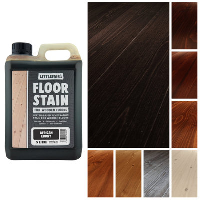 Wood Floor Stain Water-BasedAfrican Ebony5  LtrLittlefair's from B&Q