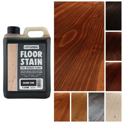 Wood Floor Stain Water-BasedGilded Oak5  LtrLittlefair's from B&Q