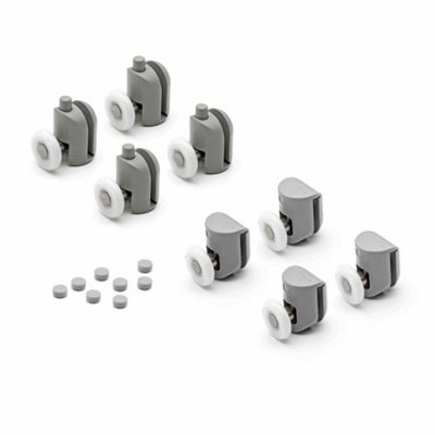 Set Of 8 (4 Tops And 4 Bottom) Shower Part Shower Door Rollers/runners (Suitable For Wickes Showers) 23mm Wheel Diameter L001 from B&Q