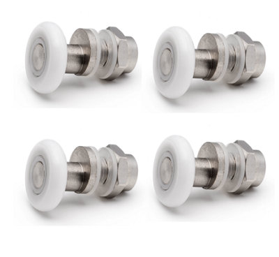 4 X Shower Part Replacement Shower Door Rollers/runners/pulleys 27mm Wheel Diameter L004 (Compatible With Aqualux Showers) from B&Q