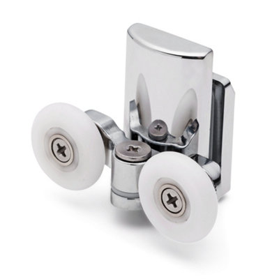  - 2 X Shower Part Zinc Alloy Shower Door Bottom Rollers/runners 23mm Wheel Diameter (6mm Thick Glass) L067