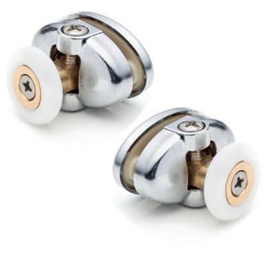 2 X Shower Part Shower Door Top Rollers Zinc Alloy /runners/bearings 25mm Wheel Diameter (Suitable For Lakes Showers) L077-2 from B&Q