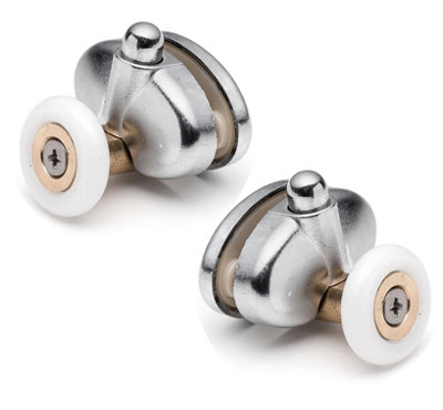 2 X Shower Part Shower Door Bottom Rollers Zinc Alloy /runners/bearings 25mm Wheel Diameter (Suitable For Lakes Showers) L077-2 from B&Q