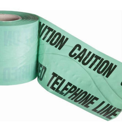 PBSL Group Detectable Underground Warning TapeTelephone Cable 150mm X 100Mtr from B&Q