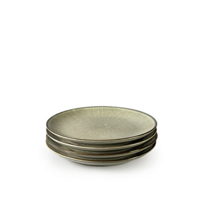 Scandi Home Set Of 4 Fika Ceramic Oatmeal Reactive Glaze Side Plates from B&Q