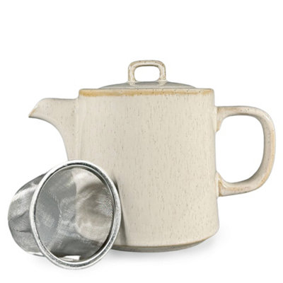 Scandi Home Oslo Cream  Reactive Glaze Ceramic 1L Infuser Teapot from B&Q