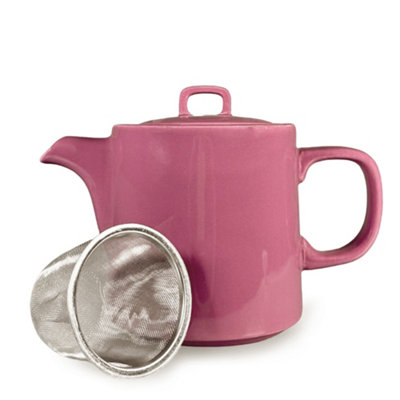 Scandi Home Oslo Pink  Reactive Glaze Ceramic 1L Infuser Teapot from B&Q