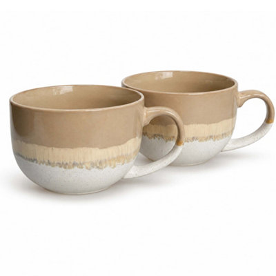Scandi Home Natural Reactive Glaze Ceramic Mugs Set 2 720ml XL - Image 3