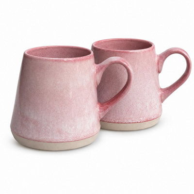 Scandi Home Unisex Pink Set Of 2 Reactive Glaze Ceramic Mugs 440Ml | Size: Medium - Image 3