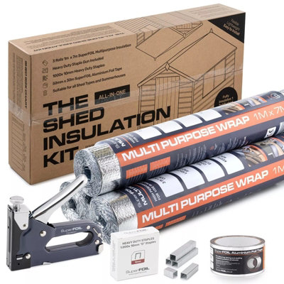 B&Q -  The Shed Insulation KitFoil Multi Purpose Wrap And Fixings 21Sqm