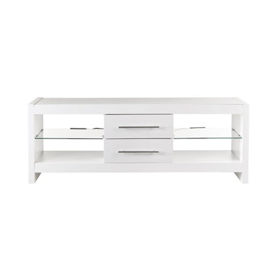 MMT Funiture Designs Tv Stand Cabinet 140Cm Modern White Glossy Finish For 65" Tv's from B&Q