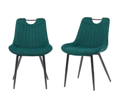 B&Q -  Green mmt Furniture Designs Ltd Nigella Dining Chairs Set Of 2Velvet Chair Bucket