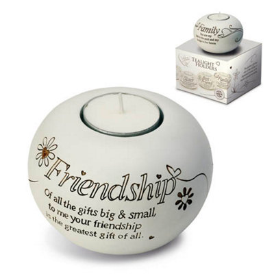 Said With Sentiment Candle Holder: Friendship from B&Q
