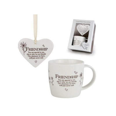 Said With Sentiment Heart & Mug Set: Friendship from B&Q