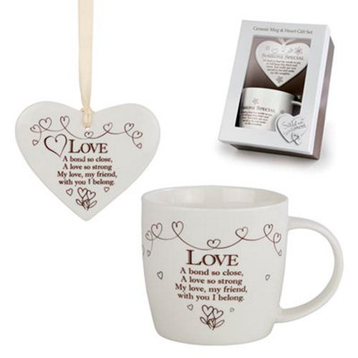 Said With Sentiment Heart & Mug Set: Love from B&Q