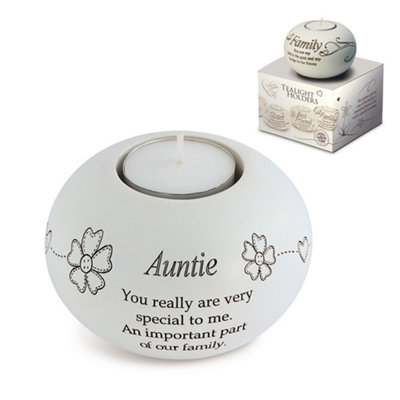 B&Q Said With Sentiment Candle Holder: Auntie