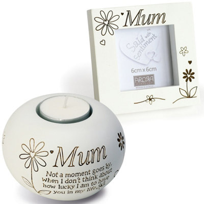 - Said With Sentiment Candle Holder & Frame: Mum