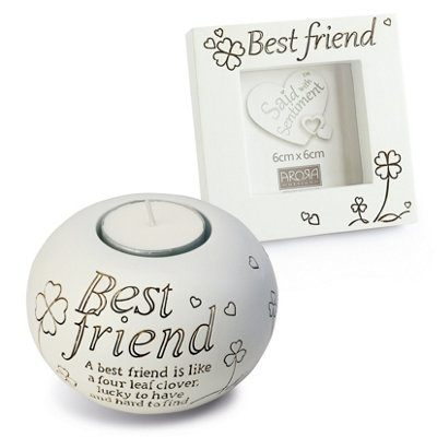  - Said With Sentiment Candle Holder & Frame: Best Friend
