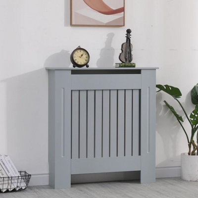 Avc Designs Kensington Radiator Cover Modern Mdf Wood Grey Vertical Slat Living Room Bedroom Hallway Cabinet (Small) from B&Q