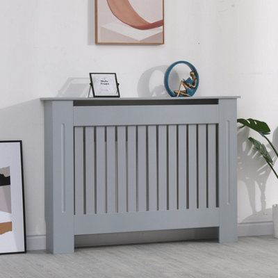 Avc Designs Kensington Radiator Cover Modern Mdf Wood Grey Vertical Slat Living Room Bedroom Hallway Cabinet (Medium) from B&Q