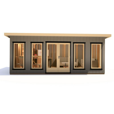 B&Q -  Cali 20 X 12 Feet Pent 1 Garden OfficeOsb/mdfL456 X W616.7 X H246.1 Cm