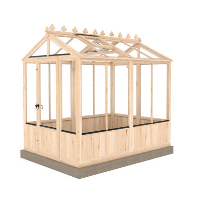 B&Q -  Holkham 8X6 Wooden Apex Greenhouse