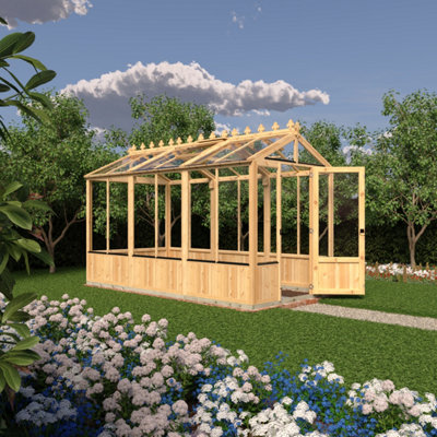 B&Q -  Holkham 12X6 Wooden Apex Greenhouse