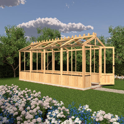 B&Q -  Holkham 16X6 Wooden Apex Greenhouse
