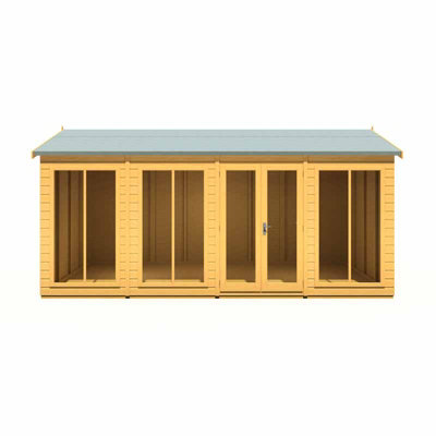 Shire Mayfield 16 X 8 Summerhouse - Wood - L257.2 X W490.4 X H240.8 Cm