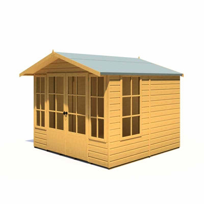 Shire Delmora 8 X 8 Shiplap Summerhouse - Wood - L272.7 X W261.3 X H217.4 Cm