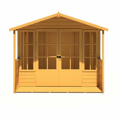 Shire Delmora 8 X 10 Shiplap Summerhouse With Veranda - Wood - L2992 X W2456 X H2174 mm