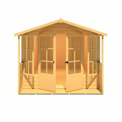 Shire Delmora 8 X 18 Shiplap Summerhouse With Veranda - Wood - L5380 X W2456 X H2174 mm