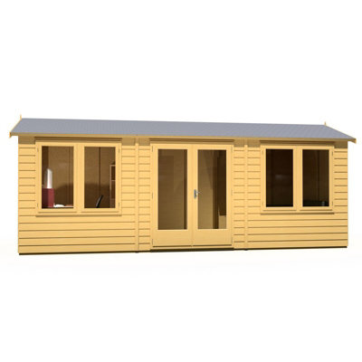 Shire Melrose 20 X 8 Feet Double Door Garden Office - Osb/mdf - L260.4 X W624.6 X H250.5 Cm