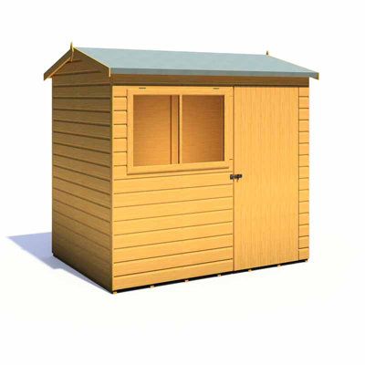Shire Lewis 7 X 5 Feet Single Door Reverse Apex Style C Shed - L147.3 X W208.2 X H187 Cm-36237