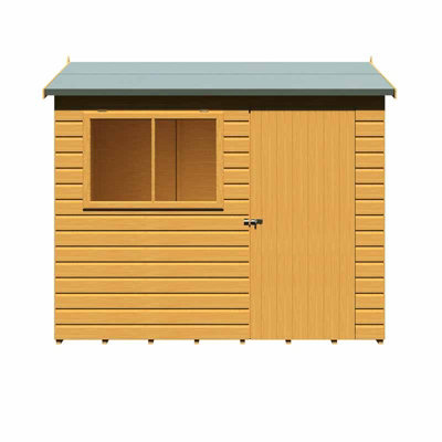 Shire Lewis 8 X 6 Feet Single Door Reverse Apex Style C Shed - L196.3 X W251.4 X H212.7 Cm-36239