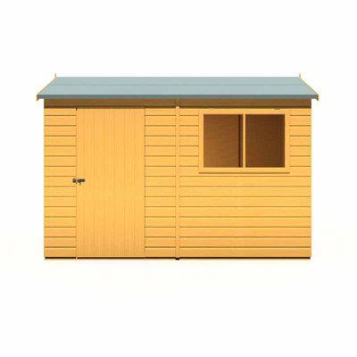 Shire Lewis 10 X 8 Feet Single Door Reverse Apex Style D Shed - L256.6 X W311.4 X H220.7 Cm-36244