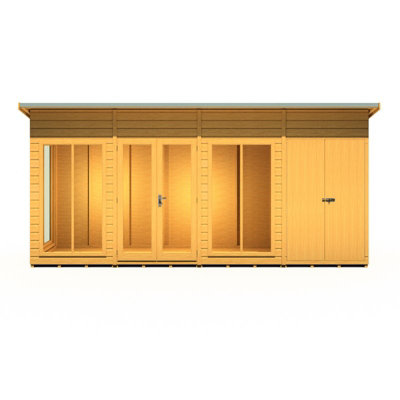 Shire Lela 16X4 Summerhouse Including Storage - L162.1 X W490.4 X H229.9 Cm