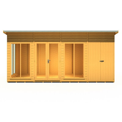 Shire Lela 16X6 Summerhouse Including Storage - L222.8 X W490.4 X H228.4 Cm