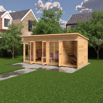 Shire Lela 16X8 Summerhouse Including Storage - L282.1 X W490.4 X H227.5 Cm