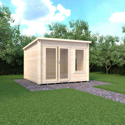 B&Q -  Emneth 10X10 19mm Summer House Log Cabin