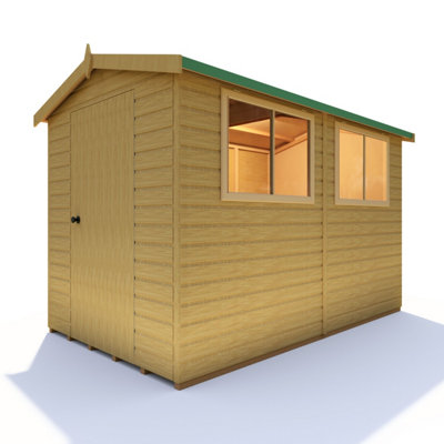 Shire Atlas Workshop Apex Shed Workshop 10X6 Single Door 12mm Shiplap