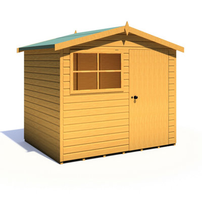 Shire Wroxham 8X6 Workshop Style C Apex Shed Single Door 19mm Loglap from B&Q