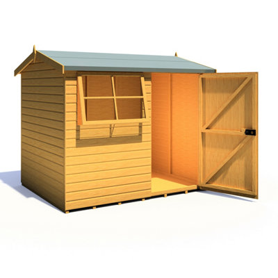 Shire Suffolk 8X6 Workshop Style C Apex Shed Single Door 19mm Loglap from B&Q