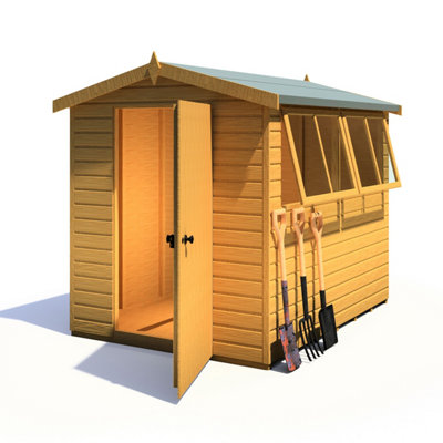 Shire Atlas Workshop Apex Shed Workshop 8X6 Single Door 12mm Shiplap