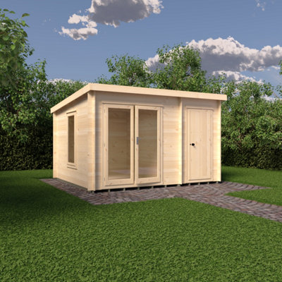 B&Q -  Elm 10X12 19mm Summer House Log Cabin