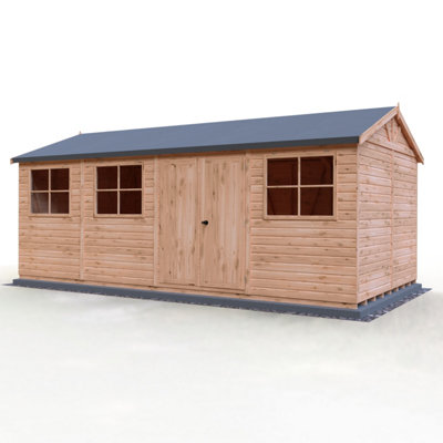 Shire The Premium Mammoth 10X20Ft Workshop Dd With Interchangeable Panels-36325 